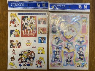 Vintage Sailor Moon Sticker Sheet 90s 7 " X 10 " Set Of 4