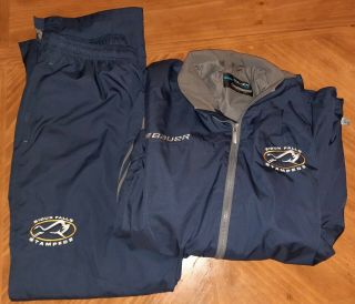 Sioux Falls Stampede Ushl Bauer Team Hockey Sweat Suit Mens Large Jacket & Pants
