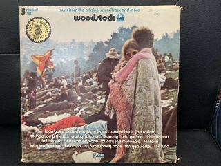 1970 Woodstock Music From The Soundtrack Cotillion (3 Lp Set) 1st Press Wow Ex,
