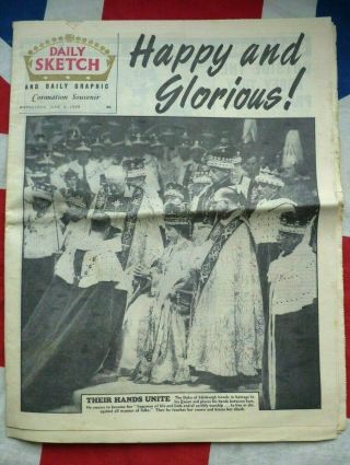 British Royal 1953 Newspaper Queen Elizabeth Ii Coronation Prince Philip