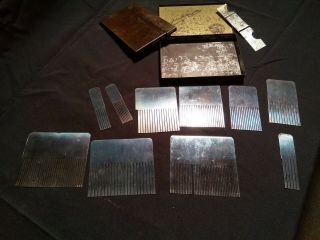 Vintage Set Of 10 Steel Graining Combs For Creating Wood Grain Paint Effect,  Vgc