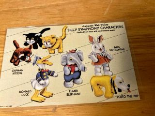 Post Card 1937 Walt Disney Silly Symphony Characters