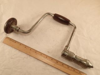 Vintage Stanley No.  921 Ratcheting Reversible Drill Auger Bit Brace,  12 " Sweep