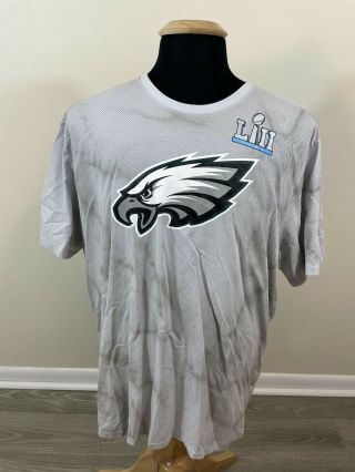 Philadelphia Eagles Bowl 52 Lii Nike Media Night Dri - Fit Shirt Size 2xl