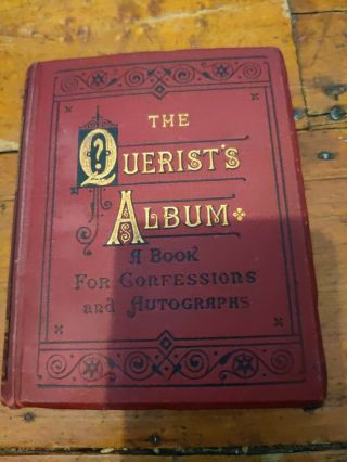 Antique Victorian Or Edwardian Album The Querists Album Of Confessions