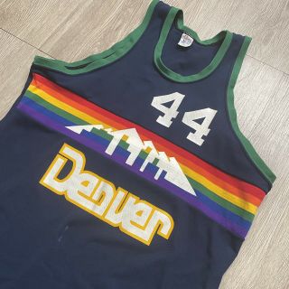 Vintage Denver Nuggets Champion Tank Top Sand Knit Size 44 Large Mens Rainbow 3