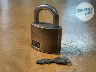 Vintage Chubb No.  8 Solid Brass Padlock & Key High Security Lock