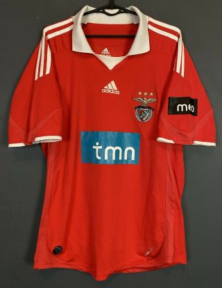 Men Adidas Fc Benfica 2009/2010 Home Soccer Football Shirt Jersey Maillot Size M