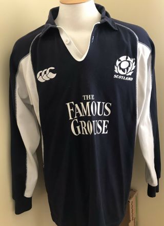 Vintage Canterbury Scotland Rugby Union L/S jersey shirt Famous Grouse M 2