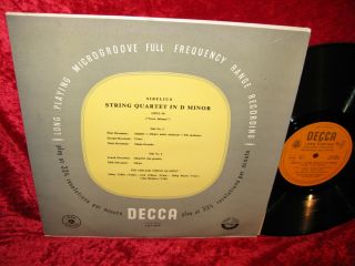 Uk Nm Decca Lxt 2575 Ed1 Gold Mono Sibelius String Quartet In D Minor The Grille