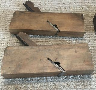 Two Vintage Antique Wood Molding Shaping Plane Ohio Tool Co 1” And 1 1/4” No.  116