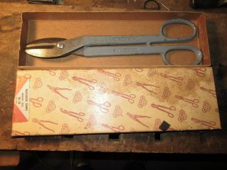 Vintage Wiss W - 16 Wissaloy Bull Dog Metal Tin Cutters Snips W/original Box