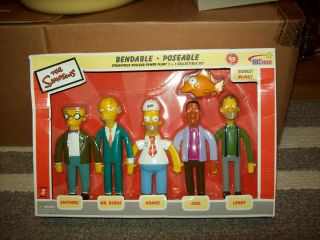 Simpsons Nuclear Power Plant Bendable Poseable 5 Figure Set,  Blinky 2003