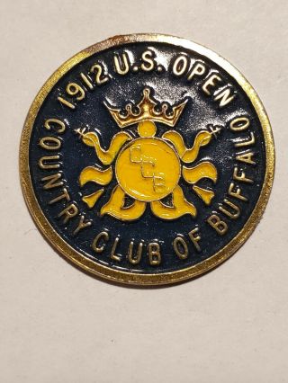 1912 Us Open Ball Marker Country Club Of Buffalo Embossed And Painted 1 "