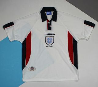Vintage 1997 - 1999 England Home Football Shirt Jersey (size L)