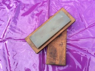Vintage Natural Sharpening Stone Oil Honing Chisel Knife Sharpener Wooden Box