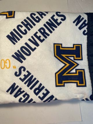 Michigan University Wolverines Blanket Throw Crafted In Usa Fleece Lightweight