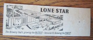 Lone Star Beer Brewing Co.  (san Antonio,  Texas) Matchbook Matchcover - E1