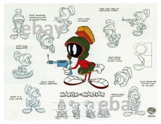 Looney Tunes Model Sheet Print Featuring Marvin The Martian