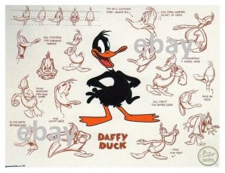 Looney Tunes Model Sheet Print Featuring Daffy Duck