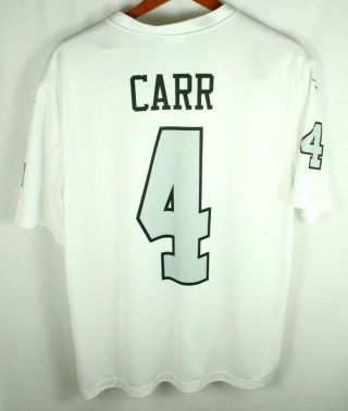 Derek Carr 4 Oakland Raiders Nike Color Rush White Jersey Size L