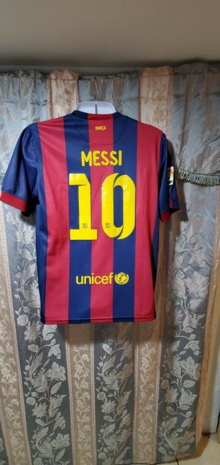 Barcelona Soccer Jersey Lionel Messi 10 Season 2014/2015 Size L