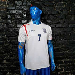 Beckham England Team Jersey Home Shirt 2005 - 2007 Umbro Trikot Mens Size L