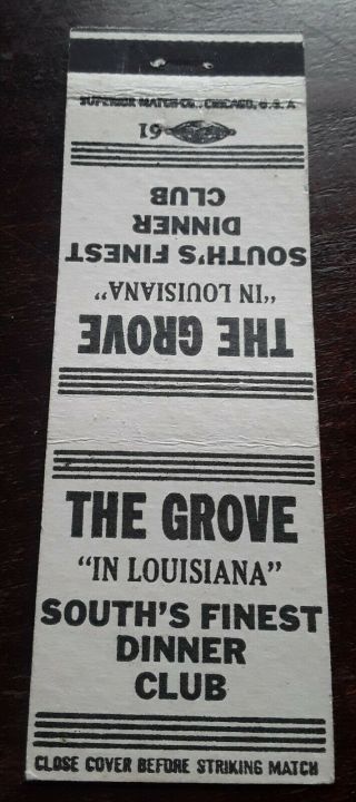 Matchcover 1940 - 70 The Grove South 