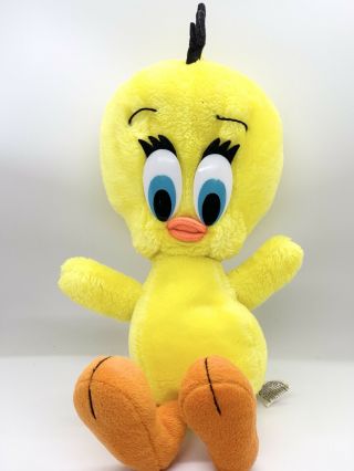 Warner Bros 1990 Vintage “tweety” Yellow Bird Looney Tunes Stuffed Plush Toy 14 "
