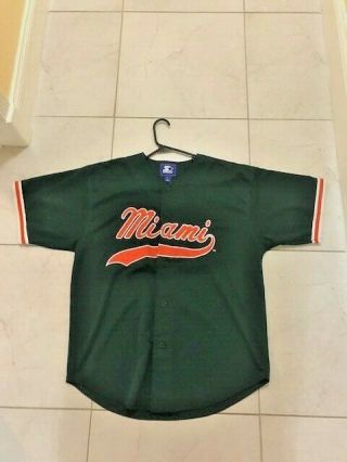 Vintage Green Miami Hurricanes Baseball Jersey