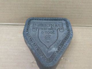 Vintage National Twist Drill & Tool Company Bit Index Holder Stand Detroit Usa