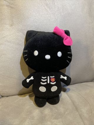 Hello Kitty Singing Bone Plush Doll Halloween Black Skeleton Toy From Mcdonalds