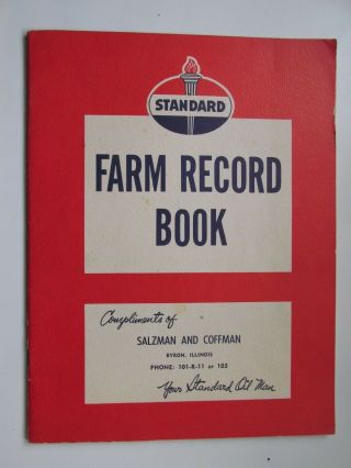 Mba25 Ogle County Illinois Standard Oil Farm Record Book Salzman Coffman Byron