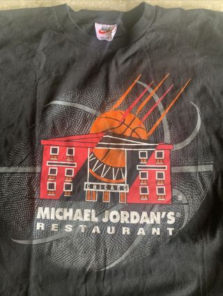 Vintage 90s Michael Jordan Nike T Shirt Chicago Bulls Mens Xl Restaurant A16