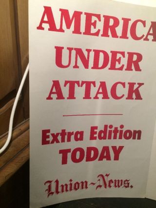America Under Attack News Stand Poster.  Union News 11 X 17 2