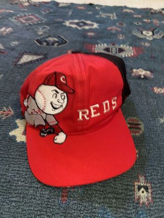 Vintage 90s Cincinnati Reds Mlb Big Logo Snapback Retro Hat