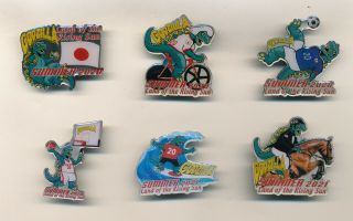 Godzilla In Various Athletic Events Tokyo 2020 Olympic Dinosaur 6 Pin Set