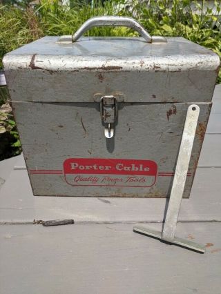 Vintage Porter Cable Metal Box,  Storage With Handles For Circular Saw Rockwell