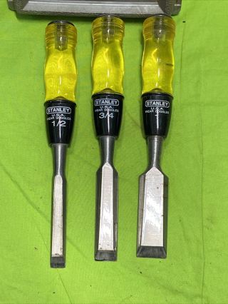 Set Of 3 Stanley No.  60 Wood Chisels: One 1/2 