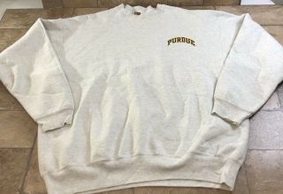 Vintage Purdue University Mens 2xl Embroidered Gray Sweatshirt Fruit Of The Loom