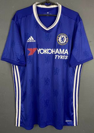 Men Adidas Fc Chelsea 2016/2017 Home Football Soccer Shirt Jersey Maillot Size L