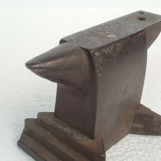 Vintage Small Mini Cast Iron Jewelers Anvil W/ Pritchel Hole Jewelry Blacksmith