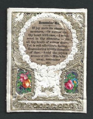 R39 - Victorian Paper Lace Valentine Card - Wood - Double - Sided - Padded