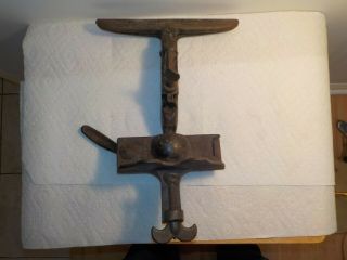 Vintage Cast Iron Bench Mount Ball And Socket Saw Sharpening Vise