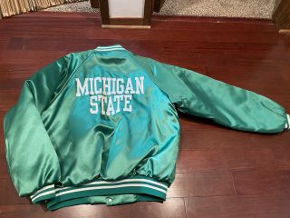 Vtg Michigan State Jacket Coat Vtg Sparty Msu Spartans Puffy Hartwell Xl College