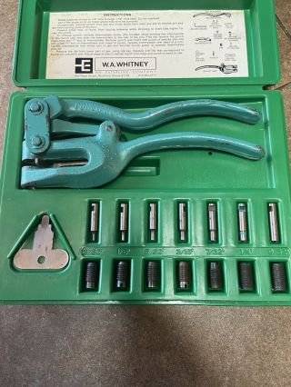 W.  A.  Whitney Mfg Co: Vintage Whitney Hand Punch 45 Complete Kit W/original Case
