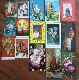 Vintage 1970’s Retro Christmas Greetings Cards 15 Cards