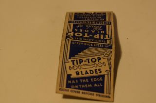 Tip Top Blades Has The Edge On Them All 20 Strike Matchbook Cover