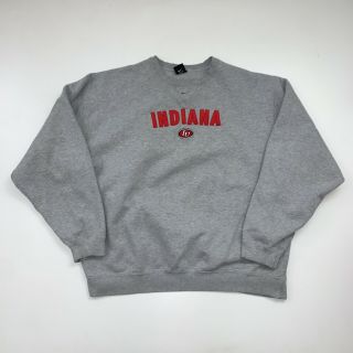 Vintage Nike Indiana University Hoosiers Crewneck Sweatshirt Size 2xl Gray