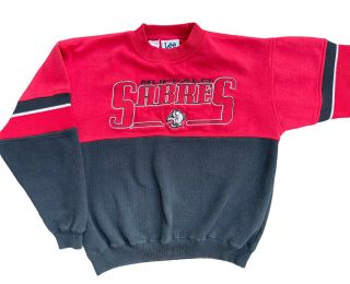 Vintage 90’s Buffalo Sabres Nhl Hockey Lee Sport Crewneck Sweatshirt Men’s M
